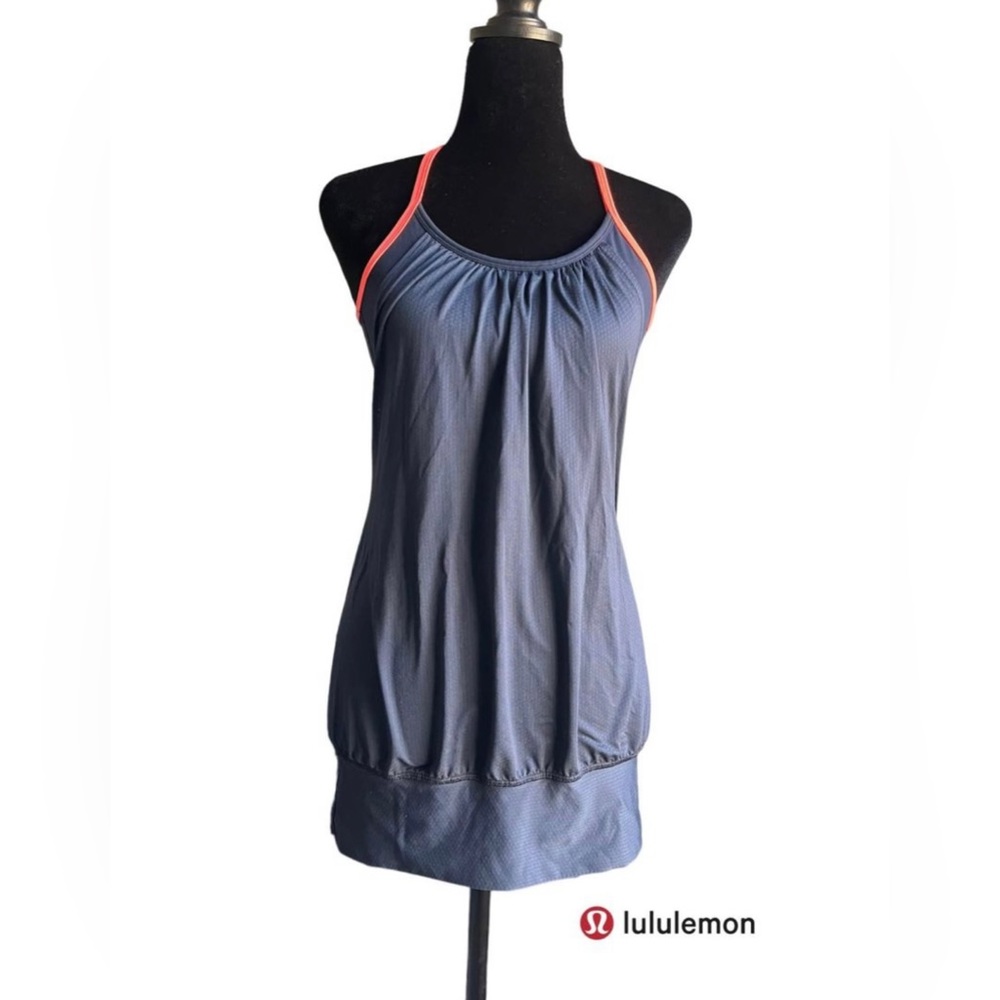 lululemon athletica Blue Tank Top with Pink Accents